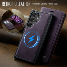 Load image into Gallery viewer, Casekis Leather Magnetic Flip Detachable Wallet Phone Case Purple
