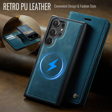 Load image into Gallery viewer, Casekis Leather Magnetic Flip Detachable Wallet Phone Case Blue Green
