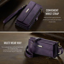 Charger l&#39;image dans la galerie, Casekis Crossbody Leather Wallet RFID Phone Case Purple

