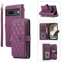 Load image into Gallery viewer, Casekis Fashion 10-card Leather Crossbody Phone Case Dark Purple
