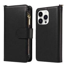 Muat gambar ke penampil Galeri, Casekis Cardholder Case with Wrist Strap,Compatible with MagSafe,Zipper Pocket,Black
