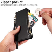 Muat gambar ke penampil Galeri, Casekis Cardholder Case with Wrist Strap,Compatible with MagSafe,Zipper Pocket,Black
