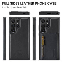 Load image into Gallery viewer, Casekis RFID Magnetic Detachable Leather Wallet Phone Case Black
