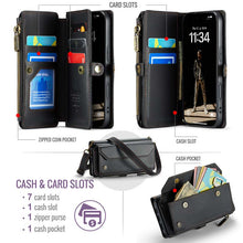 Load image into Gallery viewer, Casekis Cardholer Zipper Wallet Crossbody Phone Case Black
