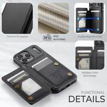 Lade das Bild in den Galerie-Viewer, Casekis RFID Cardholder Wallet Phone Case Black
