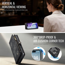 Charger l'image dans la galerie, Casekis Wrist Strap Zipper Wallet Phone Case Black
