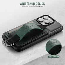 Muat gambar ke penampil Galeri, Casekis Card Holder Wrist Strap Phone Case Black
