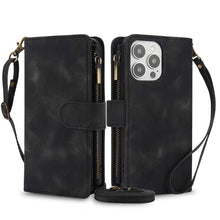 Cargar imagen en el visor de la galería, Casekis Crossbody 9 Card Holder Phone Case Black
