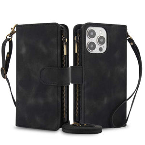 Casekis Crossbody 9 Card Holder Phone Case Black