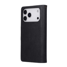 Lade das Bild in den Galerie-Viewer, Casekis Studded Zip Leather Wallet Wristlet Phone Case Black
