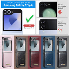 Muat gambar ke penampil Galeri, CASEKIS Galaxy Z Flip 6 5G Luxury Flip Leather Phone Case
