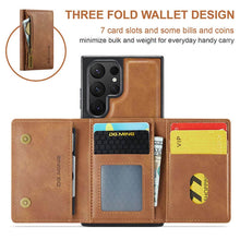 Cargar imagen en el visor de la galería, Casekis RFID Magnetic Detachable Leather Wallet Phone Case Brown
