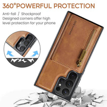 Cargar imagen en el visor de la galería, Casekis RFID Magnetic Detachable Leather Wallet Phone Case Brown
