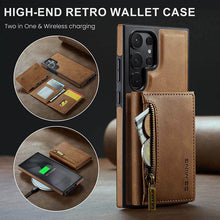 Cargar imagen en el visor de la galería, Casekis RFID Magnetic Detachable Leather Wallet Phone Case Brown
