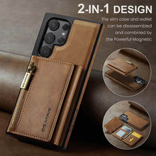 Cargar imagen en el visor de la galería, Casekis RFID Magnetic Detachable Leather Wallet Phone Case Brown
