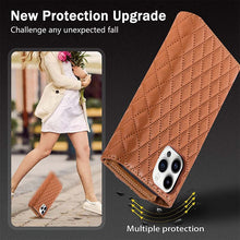 Load image into Gallery viewer, Casekis 7-Slot Foldable Crossbody Wallet Phone Case Brown
