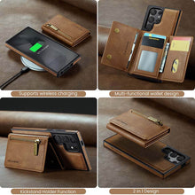 Cargar imagen en el visor de la galería, Casekis RFID Magnetic Detachable Leather Wallet Phone Case Brown
