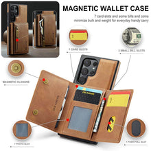 Cargar imagen en el visor de la galería, Casekis RFID Magnetic Detachable Leather Wallet Phone Case Brown
