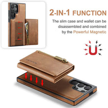 Cargar imagen en el visor de la galería, Casekis RFID Magnetic Detachable Leather Wallet Phone Case Brown
