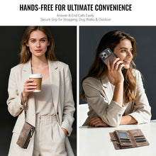 Charger l'image dans la galerie, Casekis Wrist Strap Zipper Wallet Phone Case Brown
