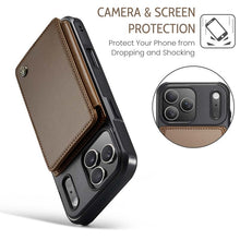 Lade das Bild in den Galerie-Viewer, Casekis RFID Cardholder Wallet Phone Case Brown
