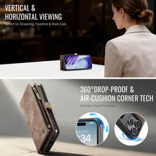Charger l'image dans la galerie, Casekis Wrist Strap Zipper Wallet Phone Case Brown
