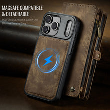 Charger l'image dans la galerie, Casekis Wrist Strap Zipper Wallet Phone Case Brown
