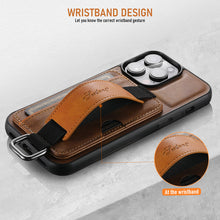 Muat gambar ke penampil Galeri, Casekis Card Holder Wrist Strap Phone Case Brown
