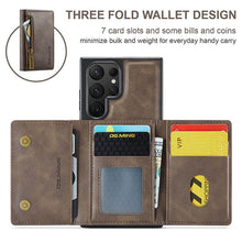 Cargar imagen en el visor de la galería, Casekis RFID Magnetic Detachable Leather Wallet Phone Case Coffee
