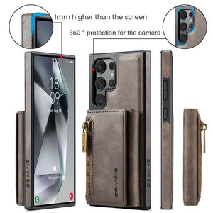 Casekis RFID Magnetic Detachable Leather Wallet Phone Case Coffee