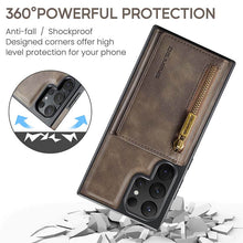 Cargar imagen en el visor de la galería, Casekis RFID Magnetic Detachable Leather Wallet Phone Case Coffee
