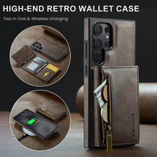 Cargar imagen en el visor de la galería, Casekis RFID Magnetic Detachable Leather Wallet Phone Case Coffee
