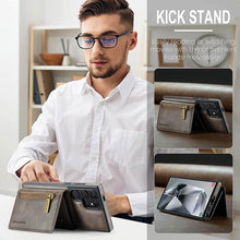 Cargar imagen en el visor de la galería, Casekis RFID Magnetic Detachable Leather Wallet Phone Case Coffee
