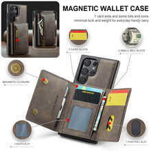 Cargar imagen en el visor de la galería, Casekis RFID Magnetic Detachable Leather Wallet Phone Case Coffee
