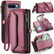 画像をギャラリービューアに読み込む, Casekis Cardholer Zipper Wallet Crossbody Phone Case Red
