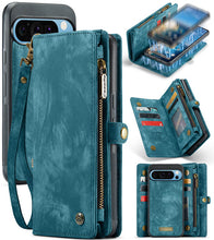 Cargar imagen en el visor de la galería, Casekis Wrist Strap Zipper Wallet Phone Case Blue
