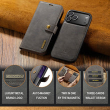 Load image into Gallery viewer, Casekis Detachable Leather Wallet Phone Case Gray
