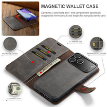 Load image into Gallery viewer, Casekis Detachable Leather Wallet Phone Case Gray
