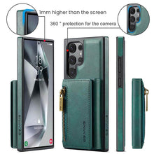 Lade das Bild in den Galerie-Viewer, Casekis RFID Magnetic Detachable Leather Wallet Phone Case Green
