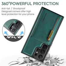 Cargar imagen en el visor de la galería, Casekis RFID Magnetic Detachable Leather Wallet Phone Case Green
