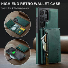 Muat gambar ke penampil Galeri, Casekis RFID Magnetic Detachable Leather Wallet Phone Case Green
