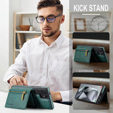 Lade das Bild in den Galerie-Viewer, Casekis RFID Magnetic Detachable Leather Wallet Phone Case Green
