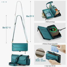 Load image into Gallery viewer, Casekis Cardholer Zipper Wallet Crossbody Phone Case Green
