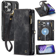 Charger l'image dans la galerie, Casekis Wrist Strap Zipper Wallet Phone Case Black
