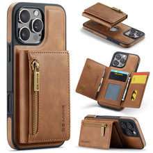 Cargar imagen en el visor de la galería, Casekis RFID Magnetic Detachable Leather Wallet Phone Case Brown
