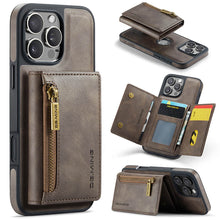 Cargar imagen en el visor de la galería, Casekis RFID Magnetic Detachable Leather Wallet Phone Case Coffee
