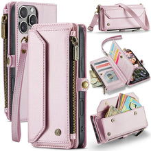 Cargar imagen en el visor de la galería, Casekis Cardholer Zipper Wallet Crossbody Phone Case Pink
