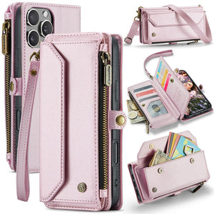 Casekis Cardholer Zipper Wallet Crossbody Phone Case Pink