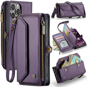 Casekis Cardholer Zipper Wallet Crossbody Phone Case Purple