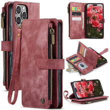 Cargar imagen en el visor de la galería, Casekis Leather Zipper Phone Case Red
